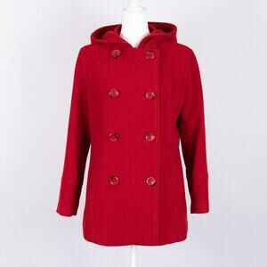 Classic Wool Blend Pea Coat Red Women's SMALL Rory Gilmore Blair Waldorf Gossip